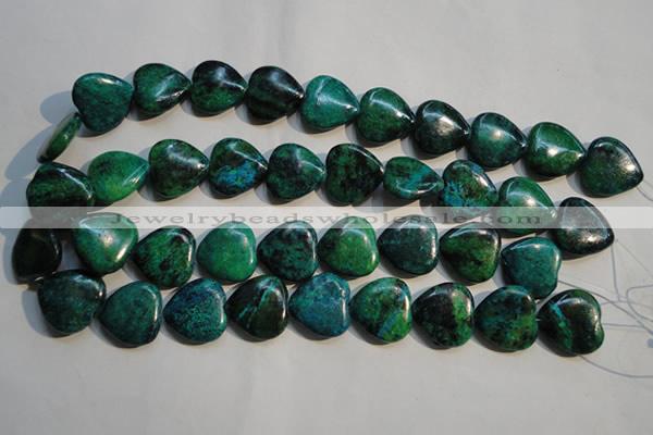 CCS654 15.5 inches 20*20mm heart dyed chrysocolla gemstone beads