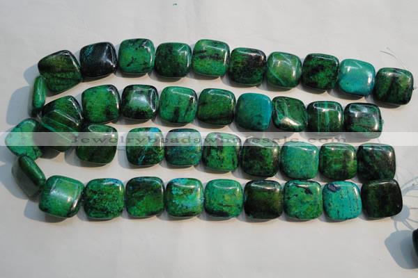 CCS672 15.5 inches 20*20mm square dyed chrysocolla gemstone beads