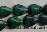 CCS691 15.5 inches 13*17mm flat teardrop dyed chrysocolla beads