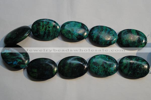 CCS701 15.5 inches 30*40mm oval dyed chrysocolla gemstone beads