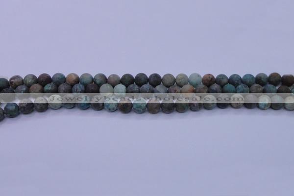 CCS761 15.5 inches 6mm round matte natural chrysocolla beads