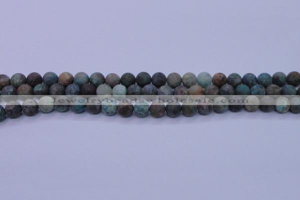 CCS762 15.5 inches 8mm round matte natural chrysocolla beads