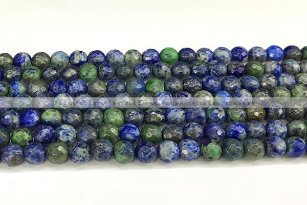 CCS920 15 inches 6mm faceted round chrysocolla beads wholesale