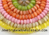 CCT05 14 inch 7*12mm faceted roundel cats eye beads Wholesale