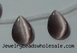 CCT1022 Top-drilled 13*18mm flat teardrop cats eye beads wholesale