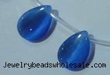 CCT1025 Top-drilled 13*18mm flat teardrop cats eye beads wholesale