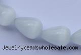 CCT16 14 inches 10*14mm teardrop white cats eye beads wholesale