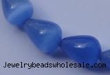 CCT21 14 inches 10*14mm teardrop ink blue cats eye beads wholesale