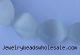 CCT24 14 inches 10*14mm twisted white cats eye beads wholesale