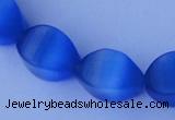 CCT30 14 inches 10*14mm twisted green cats eye beads wholesale