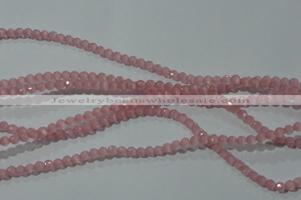 CCT305 15 inches 4mm faceted round cats eye beads wholesale