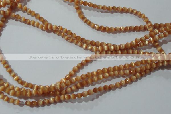 CCT307 15 inches 4mm faceted round cats eye beads wholesale