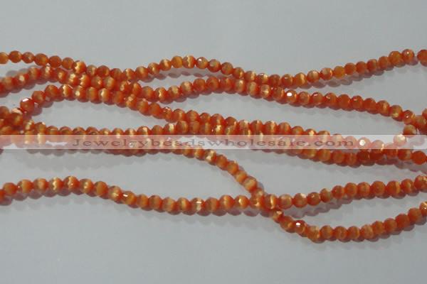 CCT309 15 inches 4mm faceted round cats eye beads wholesale