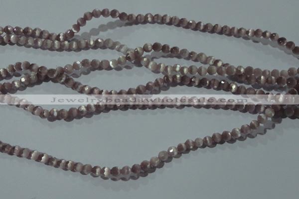 CCT312 15 inches 4mm faceted round cats eye beads wholesale