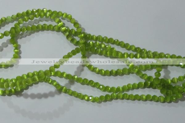 CCT316 15 inches 4mm faceted round cats eye beads wholesale