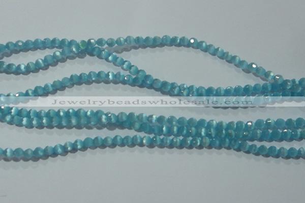 CCT324 15 inches 4mm faceted round cats eye beads wholesale