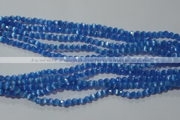 CCT326 15 inches 4mm faceted round cats eye beads wholesale