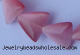 CCT33 14.5 inches 15*16mm triangle pink cats eye beads wholesale