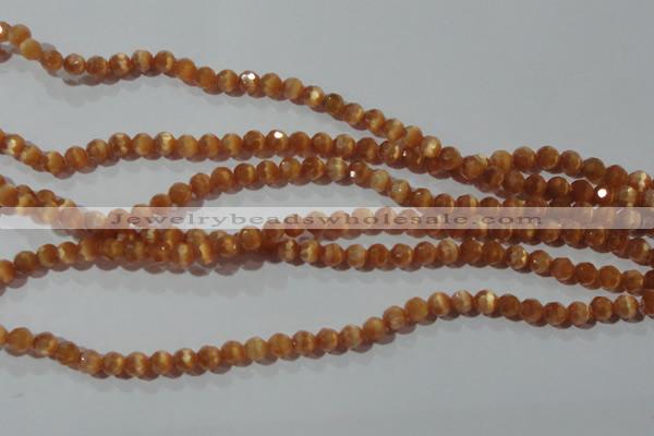 CCT344 15 inches 5mm faceted round cats eye beads wholesale