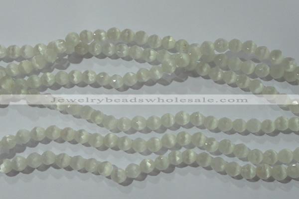 CCT351 15 inches 6mm faceted round cats eye beads wholesale