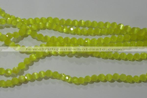 CCT356 15 inches 6mm faceted round cats eye beads wholesale