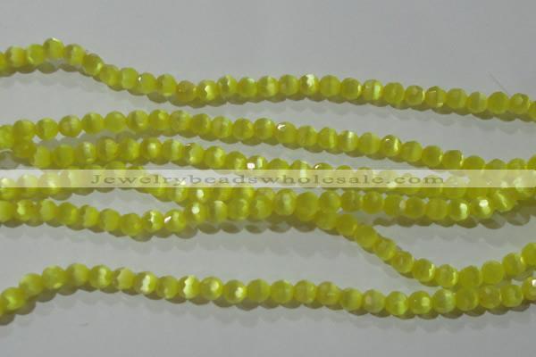 CCT357 15 inches 6mm faceted round cats eye beads wholesale