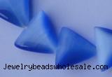 CCT36 14.5 inches 15*16mm triangle ink blue cats eye beads wholesale