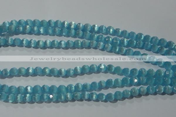 CCT361 15 inches 6mm faceted round cats eye beads wholesale