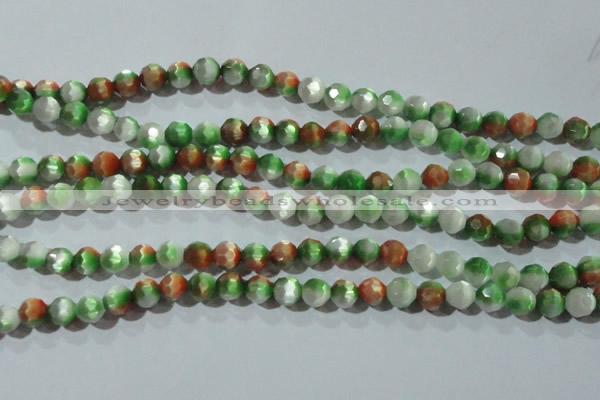 CCT365 15 inches 6mm faceted round cats eye beads wholesale