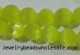 CCT375 15 inches 8mm faceted round cats eye beads wholesale