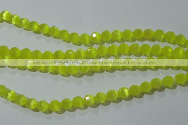 CCT375 15 inches 8mm faceted round cats eye beads wholesale