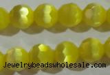 CCT376 15 inches 8mm faceted round cats eye beads wholesale