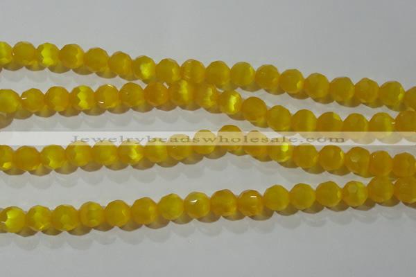 CCT377 15 inches 8mm faceted round cats eye beads wholesale