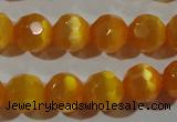 CCT378 15 inches 8mm faceted round cats eye beads wholesale