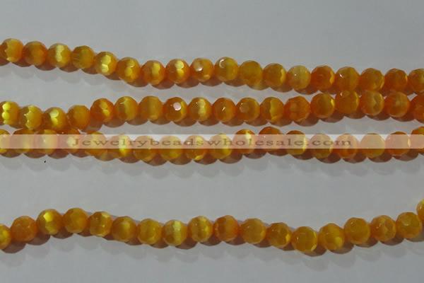 CCT378 15 inches 8mm faceted round cats eye beads wholesale