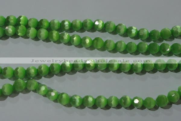 CCT379 15 inches 8mm faceted round cats eye beads wholesale