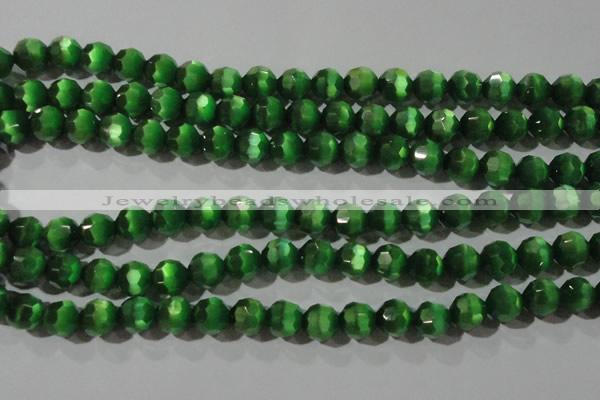 CCT380 15 inches 8mm faceted round cats eye beads wholesale