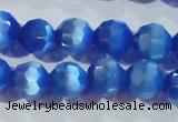 CCT383 15 inches 8mm faceted round cats eye beads wholesale