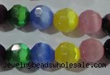 CCT386 15 inches 8mm faceted round cats eye beads wholesale