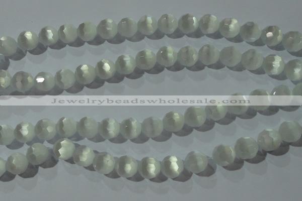 CCT390 15 inches 10mm faceted round cats eye beads wholesale