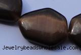 CCT43 15 inches 22*25mm freeform black coffee cats eye beads wholesale