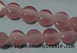 CCT452 15 inches 6mm flat round cats eye beads wholesale