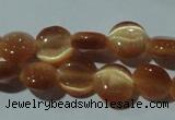 CCT457 15 inches 6mm flat round cats eye beads wholesale