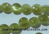 CCT459 15 inches 6mm flat round cats eye beads wholesale