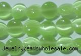 CCT460 15 inches 6mm flat round cats eye beads wholesale