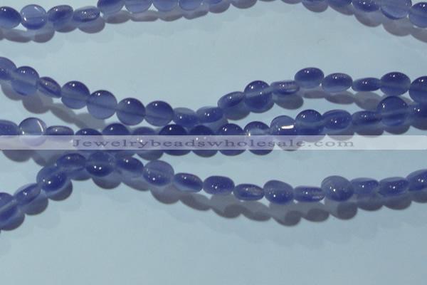 CCT465 15 inches 6mm flat round cats eye beads wholesale