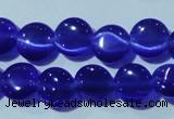 CCT466 15 inches 6mm flat round cats eye beads wholesale