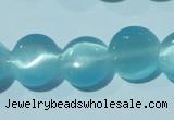 CCT492 15 inches 8mm flat round cats eye beads wholesale