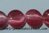 CCT513 15 inches 10mm flat round cats eye beads wholesale