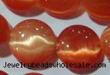 CCT546 15 inches 12mm flat round cats eye beads wholesale